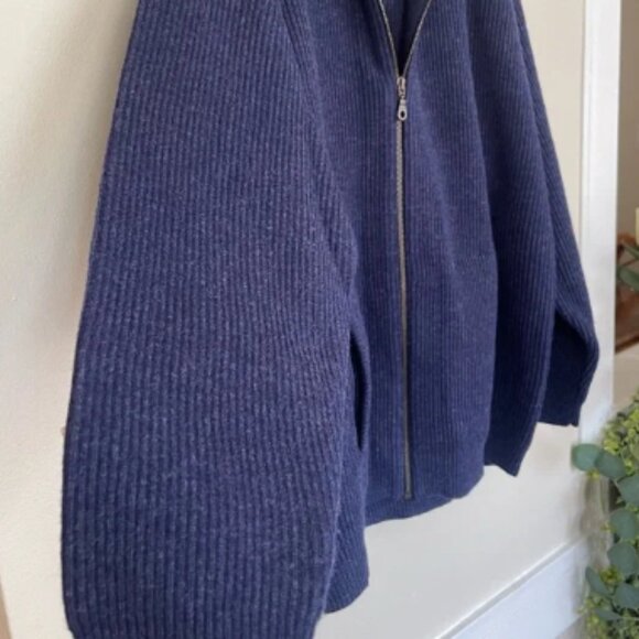 Patagonia Rare Vintage Wool Men's Navy Drivers knit Zip-Up Jacket Sweater Medium - Picture 6 of 10